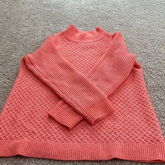 Talbots plus 1X orange mock neck knit sweater. - Picture 9 of 9